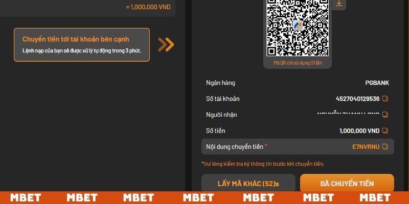Nạp tiền tại nhà cái MBET tốc độ xử lý cực kỳ nhanh